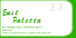 emil paletta business card